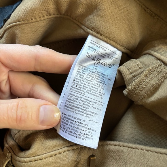 BANANA REPUBLIC Refined Utility Belt Cropped Office Pants 4 Tall Whiskey Brown - Picture 8 of 11